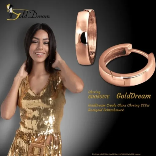 GoldDream Creole Glanz Ohrring 333er Roségold Echtschmuck GDO5051E