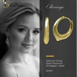 GoldDream Creole Klassik 20mm Ohrring 333er Gelbgold Echtschmuck GDO5682Y