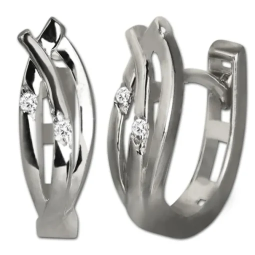 GoldDream Creole Leaf mit Zirkonia Ohrring 333er Weißgold GDO5633J