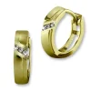 GoldDream Creole Linie Zirkonia weiß Ohrring 333 Gelbgold Echtschmuck GDO542WY