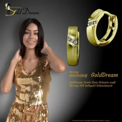 GoldDream Creole Linie Zirkonia weiß Ohrring 333 Gelbgold Echtschmuck GDO542WY