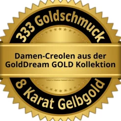 GoldDream Creole Linie Zirkonia weiß Ohrring 333 Gelbgold Echtschmuck GDO542WY