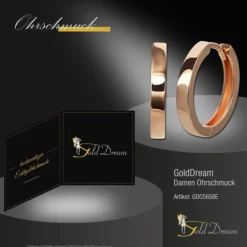 GoldDream Creole massiv Glanz 20mm Ohrring 333er Roségold Echtschmuck GDO5658E