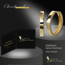 GoldDream Creole massiv Glanz 20mm Ohrring 333er Gelbgold Echtschmuck GDO5658Y