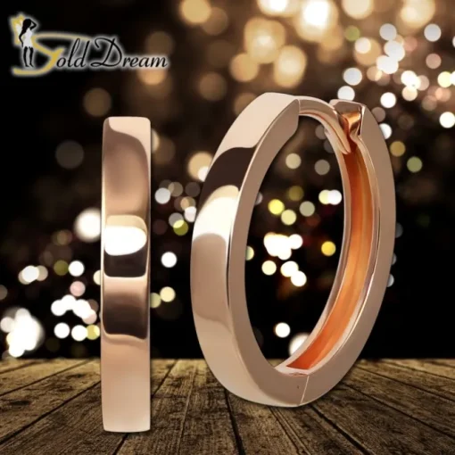 GoldDream Creole massiv Glanz 16mm Ohrring 333er Roségold Echtschmuck GDO5660E
