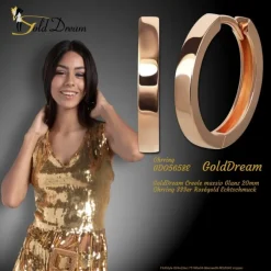 GoldDream Creole massiv Glanz 20mm Ohrring 333er Roségold Echtschmuck GDO5658E