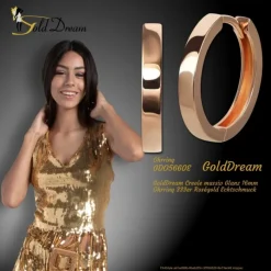 GoldDream Creole massiv Glanz 16mm Ohrring 333er Roségold Echtschmuck GDO5660E