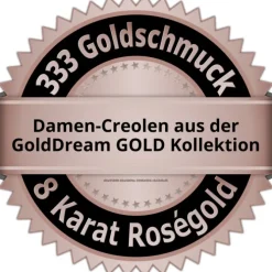 GoldDream Creole massiv Glanz 20mm Ohrring 333er Roségold Echtschmuck GDO5658E