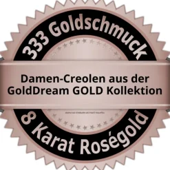 GoldDream Creole massiv Glanz 16mm Ohrring 333er Roségold Echtschmuck GDO5660E