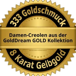 GoldDream Creole massiv Glanz 20mm Ohrring 333er Gelbgold Echtschmuck GDO5658Y