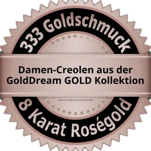 GoldDream Creole massiv Glanz 16mm Ohrring 333er Roségold Echtschmuck GDO5660E