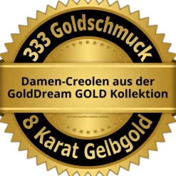GoldDream Creole matt 13mm Ohrring 333er Gelbgold Echtschmuck GDO5141Y