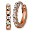 GoldDream Creole mit weißen Zirkonia Ohrring 333er Roségold GDO5628E