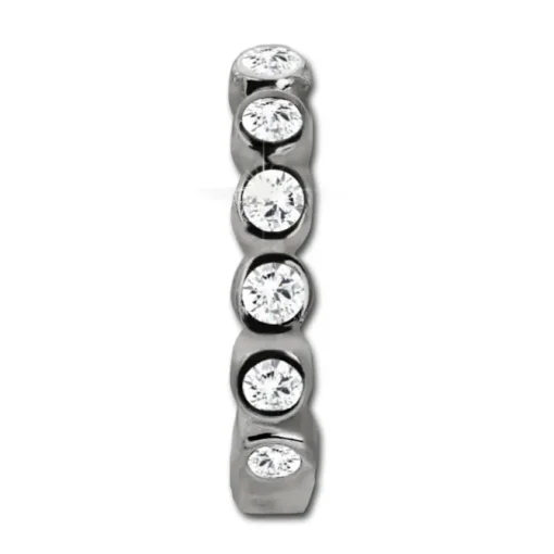 GoldDream Creole mit weißen Zirkonia Ohrring 333er Weißgold GDO5628J