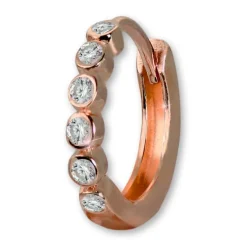 GoldDream Creole mit weißen Zirkonia Ohrring 333er Roségold GDO5628E