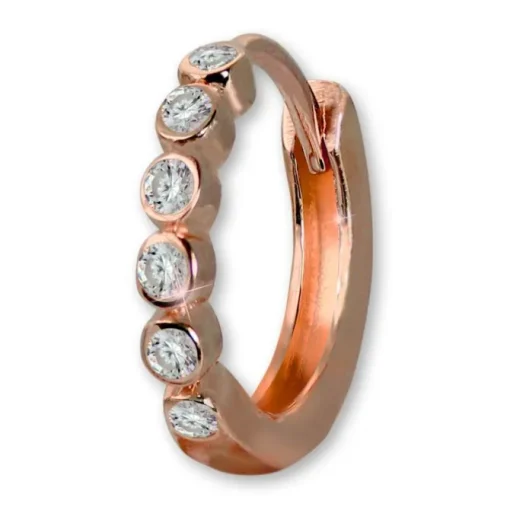 GoldDream Creole mit weißen Zirkonia Ohrring 333er Roségold GDO5628E