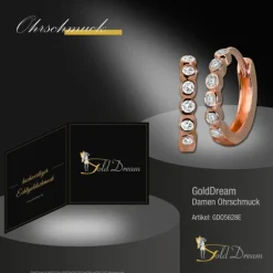 GoldDream Creole mit weißen Zirkonia Ohrring 333er Roségold GDO5628E
