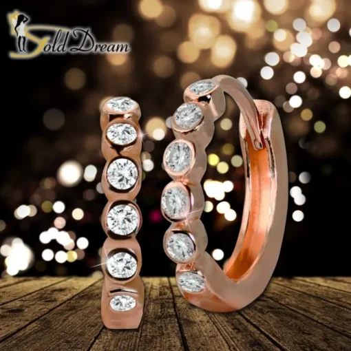 GoldDream Creole mit weißen Zirkonia Ohrring 333er Roségold GDO5628E