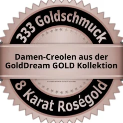 GoldDream Creole mit weißen Zirkonia Ohrring 333er Roségold GDO5628E