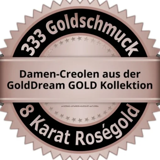 GoldDream Creole mit weißen Zirkonia Ohrring 333er Roségold GDO5628E