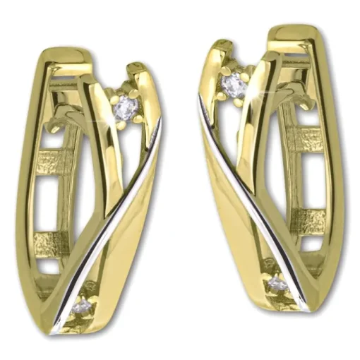 GoldDream Creole Modern Zirkonia bicolor Ohrring 333 Gold Echtschmuck GDO5626Y
