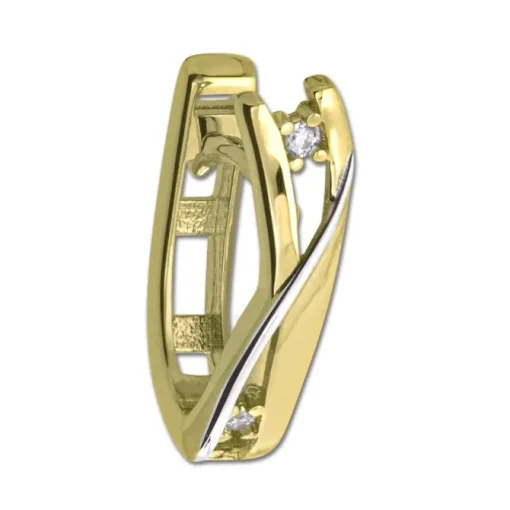 GoldDream Creole Modern Zirkonia bicolor Ohrring 333 Gold Echtschmuck GDO5626Y