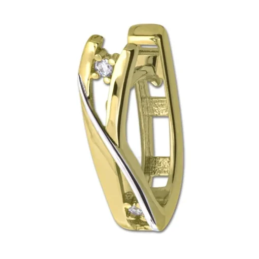 GoldDream Creole Modern Zirkonia bicolor Ohrring 333 Gold Echtschmuck GDO5626Y