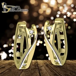 GoldDream Creole Modern Zirkonia bicolor Ohrring 333 Gold Echtschmuck GDO5626Y