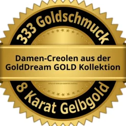 GoldDream Creole Modern Zirkonia bicolor Ohrring 333 Gold Echtschmuck GDO5626Y