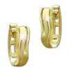 GoldDream Creole oval Line Zirkonia weiß Ohrring 333 Gold Echtschmuck GDO524WY