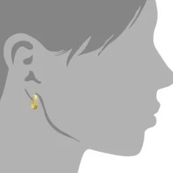 GoldDream Creole oval Line Zirkonia weiß Ohrring 333 Gold Echtschmuck GDO524WY