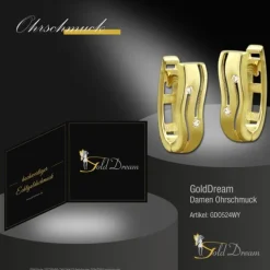 GoldDream Creole oval Line Zirkonia weiß Ohrring 333 Gold Echtschmuck GDO524WY