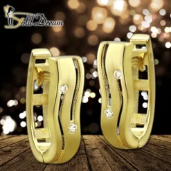 GoldDream Creole oval Line Zirkonia weiß Ohrring 333 Gold Echtschmuck GDO524WY