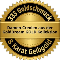 GoldDream Creole oval Line Zirkonia weiß Ohrring 333 Gold Echtschmuck GDO524WY