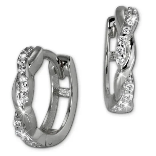 GoldDream Creole Ranke Zirkonia Ohrring 333 Weißgold GDO5041J