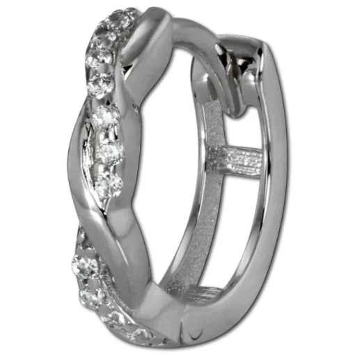 GoldDream Creole Ranke Zirkonia Ohrring 333 Weißgold GDO5041J