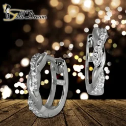 GoldDream Creole Ranke Zirkonia Ohrring 333 Weißgold GDO5041J
