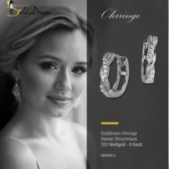 GoldDream Creole Ranke Zirkonia Ohrring 333 Weißgold GDO5041J