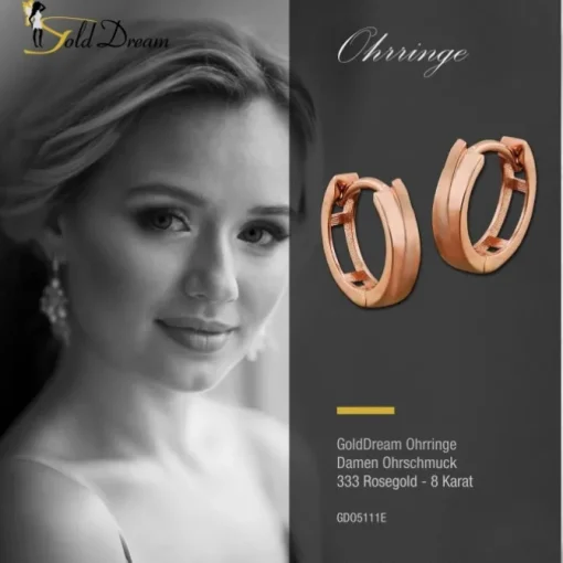 GoldDream Creole Rose 333 Roségold Ohrring Echtschmuck GDO5111E
