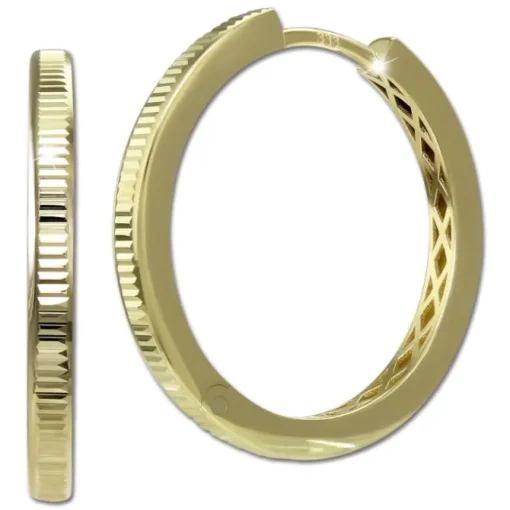 GoldDream Creole Shape 25mm Ohrring 333er Gelbgold Echtschmuck GDO5701Y