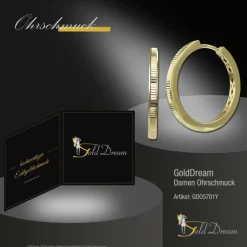 GoldDream Creole Shape 25mm Ohrring 333er Gelbgold Echtschmuck GDO5701Y