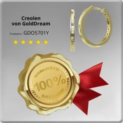 GoldDream Creole Shape 25mm Ohrring 333er Gelbgold Echtschmuck GDO5701Y
