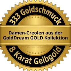 GoldDream Creole Shape 25mm Ohrring 333er Gelbgold Echtschmuck GDO5701Y