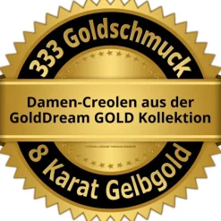 GoldDream Creole Shine 15mm Ohrring 333er Gelbgold Echtschmuck GDO5698Y