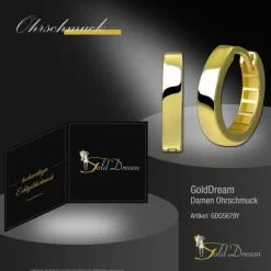 GoldDream Creole Simple 15mm Ohrring 333er Gelbgold Echtschmuck GDO5679Y