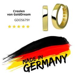 GoldDream Creole Simple 15mm Ohrring 333er Gelbgold Echtschmuck GDO5679Y