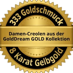 GoldDream Creole Simple 15mm Ohrring 333er Gelbgold Echtschmuck GDO5679Y