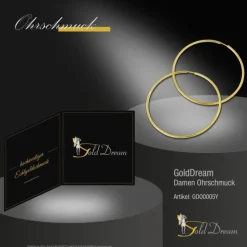 GoldDream Creole Simply 50mm Ohrring 333 Gelbgold Echtschmuck GDO0005Y