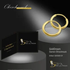 GoldDream Creole Simply 13mm Ohrring 333 Gelbgold Echtschmuck GDO00013Y