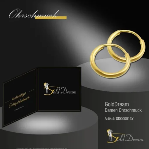 GoldDream Creole Simply 13mm Ohrring 333 Gelbgold Echtschmuck GDO00013Y